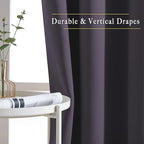 NICETOWN Greyish Purple Blackout Draperies Curtains - Pair of Grommet Top Thermal Insulated Blackout Decorative Curtains for Large Window Decor(52 inches Wide by 95 inches Long)