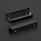 Ravinte Hardware 12 Pack Black Cabinet Handles, 4 Inch (102mm) Finger Edge Pulls, 3 Inch Hole Center, Finger Pulls for Cabinets
