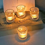 VOHO 24pcs Clear Candle Holder Wedding Centerpieces for Tables, Votive Candle Holders for Votive & Tea Lights Candles, Clear Glass Tealight Candle Holder for Halloween
