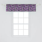 Ambesonne Botanical Window Valance, Green Field Full of Burgeoning Pansy Inflorescence Garden Flourish Bedding Plants, Curtain Valance for Kitchen Bedroom Decor with Rod Pocket, 42" x 12", Purple