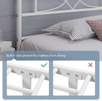 Yaheetech Metal Twin Size Bed Frame, Platform Bed Frame, Mattress Foundation with Curved Design Headboard & Footboard, NO Box Spring Needed, Heavy-Duty Support, Easy Assembly, Twin, White