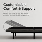 Nectar Luxe King Adjustable Base & 14” Mattress (New Version) - Head & Foot Incline - Medium Firm Memory Foam - Cooling Upgrade - 3 Massage Settings - 365-Night Mattress Trial & Forever Warranty