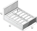 Max & Lily Full Bed, Wood Bed Frame with Headboard For Kids with Trundle, Slatted, Blue