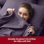 Mellanni Extra Deep Twin XL Sheets - 3 PC Iconic Collection Bedding - Hotel Luxury, Ultra Soft, Cooling Bed Sheets - Wrinkle, Fade, Stain Resistant (Twin Extra Long, Purple)