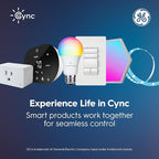 GE Cync A19 LED Smart Light Bulbs, Room Decor Aesthetic Bluetooth and WiFi Color Changing Lights, LED Indoor Light Bulb, Compatible with Alexa and Google (2 Pack)