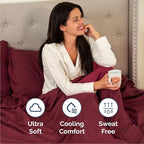 Queen 6 Piece Sheet Set - Comfy Breathable & Cooling - Ultra-Soft Hotel Luxury Bedding Set with 8-16 Inch Deep Pockets - 1 Flat & 1 Fitted Sheet & 4 Pillowcases - Wrinkle Free & Easy Care - Burgundy