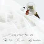 NICETOWN Beige Sheer Curtains Extra Long 135 inch Length for Large Windows, Grommet Soft and Touching Living Room Window Treatments Sweep to Floor for Villa, W54 x L135, 2 Panels