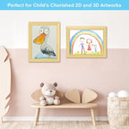 [3Pack] Kids Art Frames, 9x12 Front Opening Kids Artwork Frames Changeable, Gold Artwork Display Storage Frame for Wall, Holds 50 Pcs, for 3D Picture, Crafts, Children Drawing, Hanging Art, Portfolio