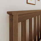 Max & Lily Twin Bed, Wood Bed Frame with Headboard for Kids with Trundle, Slatted, Walnut