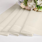 Chyhomenyc Cream Sheer Valances for Windows 2 Pack, Small Window Curtains for Living Room Bathroom Cafe Laundry Basement, Modern Top Dual Rod Pocket Voile Curtain, 42W x 14L inches