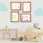 [3-Pack] Kids Art Frames, 8.5x11 Front Opening Kids Artwork Frames Changeable, Dark Woodgrain Artwork Display Storage Frame for Wall, Holds 50 Pcs, for 3D Picture, Crafts, Children Drawing, Hanging