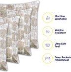 Queen Sheets Printed - 6 Piece 1500 Supreme Collection Fine Brushed Microfiber Deep Pocket Queen Sheet Set Bedding - 2 Extra Pillow Cases, Great Value, Queen, Monaco