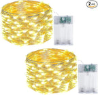 2-Pack Fairy Lights Battery Operated with Timer, Waterproof 16FT 50 LED String Lights Indoor Outdoor, Cuttable Starry Fairy Lights for Christmas Home Bedroom Wedding DIY Centerpiece Decor (Warm White)