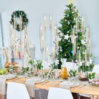 10Sets 8 Arm Acrylic Candelabra Candle Holder for Wedding,38.5 inches Tall Clear Candlestick Holders with Shade for Tables Party Event Dinner Decoration (Fit 0.8" Led Candles)