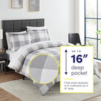 Twin Comforter Set with Sheets - 5-Piece Bedding Collection - 1 Comforter, 1 Fitted Sheet, 1 Flat, 2 Pillowcases - Deep Pocket - Soft & Premium Quality - Ideal for All Seasons, Checkered Box
