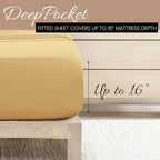 Linen Market Brushed Microfiber Twin XL Sheet Set 3 Piece – Oeko-TEX Certified Ultra Soft & Wrinkle-Free - 16" Deep Pocket Sheets - Easy Care Twin XL Size - Gold