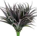 6Pcs Artificial Grass Fake Plants 17.3in Outdoor Plants UV Resistant Faux Greenery Stems Fake Grass for Home Window Garden Office Patio Pathway Front Porch Halloween Décor Green & Black
