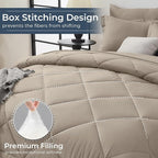 HEVUMYI Linen Twin Comforter Set - 5-Piece All Season Bed in a Bag Twin, Ultra Soft Bedding Set with Comforter, Flat Sheet, Fitted Sheet, Pillowcases, Pillow Shams