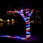 50ft 360 LED Waterproof Rope Lights, 110V Connectable Indoor Outdoor Led Rope Lights for Deck, Patio, Pool, Camping, Bedroom Decor, Landscape Lighting and More (RED+White+Blue)