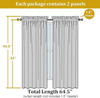 OWENIE Sheer Curtains 63 inch Length 2 Panels Set, Rod Pocket Voile Fimly Sheer Drapes for Living Room/Bedroom, 2pcs, Each 42" W x 63" L, Cream