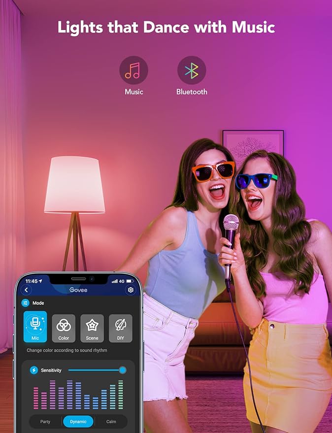 Govee Smart Light Bulbs, WiFi & Bluetooth Color Changing Light Bulbs, Music Sync, 16 Million DIY Colors RGBWW Color Lights Bulb, Work with Alexa, Google Assistant Home App, 800 Lumen, 2 Pack
