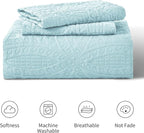 Love's cabin California King Size Quilt Set Spa-Blue Bedspreads - Soft Summer Lightweight Polyester Bedspread- Modern Style Coin Pattern Coverlet for All Season - 3 Piece (1 Quilt, 2 Pillow Shams)