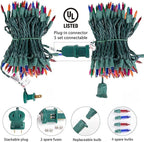 Minetom Clear Christmas Lights 2 Pack 26.5 Feet 100 Counts Mini String Lights Waterproof for Indoor Outdoor Patio Wreath Garden Wedding Party Thanksgiving Holiday Xmas Tree Decorations, Multicolored