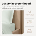 Threadmill California King Sheet Sets | 800 Thread Count Cal King Bed Sheets Set with 16” Deep Pocket | Sateen Weave, Better Than Egyptian Cotton, 4-Piece Bedding Set with Cooling Effect | Seaglass