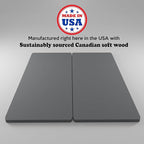 Spinal Solution, 1.5-Inch Split Bunkie Board for Mattress/Bed Support - Fully Assembled, Improved Comfort and Support, King, Gray