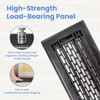 4x10 Inches 6 Pack Heavy Duty Walkable Floor Register - Easy Adjust Air Supply Lever Decorative Floor Vent Covers, Boston Design Vent Covers for Home - Oil Rubbed Bronze