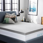 Lucid 3 Inch Ventilated Bamboo Charcoal Memory Foam Mattress Topper, CertiPUR-US Certified, Moisture and Odor Control-Queen