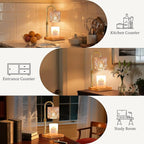 Hong-in Candle Warmer Lamp with Timer -Dimmable Adjustable Height,House Warming Gifts New Home,Vintage Home Decor with Elegant Amber Glass,Birthday Gifts for Women, Mom, Friend and Sister