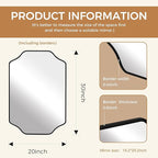 CULER Black Bathroom Wall Mirror,24 x 36 Inch Rectangle Vanity Modern Tempered Glass Mirror for Bedroom,Living Room,Entryway