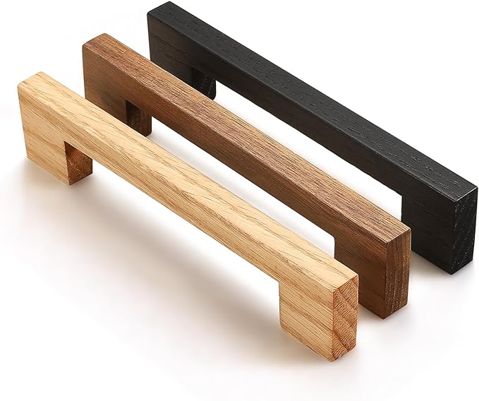 Black Square 5 in 8 pcs Wooden Drawer Pulls Handle pulls for cabinets Kitchen Cabinet Drawer pulls Cabinet Door Pull