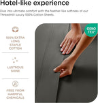 Threadmill Luxury 800 Thread Count Queen 100% Cotton Sheets - Dark Grey Sateen Weave Bed-Sheets, Better Than Egyptian Cotton,4 Pc Solid Soft Bedding Set, Fits 16" Deep Pocket
