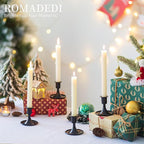 Black Candlestick Candle Holders for Taper ：6 PCS Romadedi Candle Stick Holder Set Vintage Table Centerpiece Halloween Decoration Wedding Christmas Fireplace Mantel Home Deocr