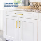 JOY DECOR 4 Pack Cabinet Handles, Gold Cabinet Pulls, 10 Inch Kitchen Closet Handles Square Drawer Pulls Stainless Steel Drawer Hardware, 256mm Hole Centers