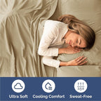 Cal King 6 Piece Sheet Set - Comfy Breathable & Cooling - Ultra-Soft Hotel Luxury Bedding Set with 8-16 Inch Deep Pockets - 1 Flat & 1 Fitted Sheet & 4 Pillowcases - Wrinkle Free & Easy Care - Beige