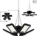 LED Garage Lights 2 Pack - 180W, 18000LM 6500K Led Shop Light with 6+1 Deformable Panels, Basement, Barn, Warehouse, Shop Ceiling Lights, E26/E27 for Multiple Uses