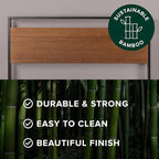 ZINUS Suzanne Bamboo and Metal Platform Bed Frame, 7-Inch Low Profile, Solid Steel Construction, No Box Spring Needed, Wood Slat Support, Easy Assembly, Chestnut Brown, Full