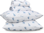 RUVANTI Flannel Sheets California King Size - 100% Cotton Brushed Cal King Bed Sheets Set - Deep Pockets 14 Inches - All Seasons Breathable & Extra Soft - Warm & Cozy, 4 Piece, Happy Cubs