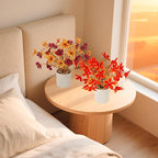 Fake Potted Plants 4pcs, Artificial Fall Flowers with Vase, Autumn Harvest Decoration for Home Indoor Outdoor, Table Plants Farmhouse Decor for Kitchen, Bedroom, Living Room, Bathroom