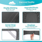 DREAMCARE Twin Sheets - Cooling Bed Sheets - 4pcs Set - up to 15" Deep Pocket Twin Bed Sheets - Twin Sheet Set - Soft Lasting 100% Fine Brushed Polyester with Side Pocket - D.Gray