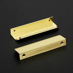 Ravinte Hardware 30 Pack Gold Cabinet Handles, 5 Inch (128mm) Finger Edge Pulls, 4 Inch Hole Center, Finger Pulls for Cabinets