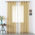 DUALIFE Tan Beige Sheer Curtain 120 Inch Length Light Brown Semi Voile Sheer Curtains Drapes for Living Room and Bedroom Window Treatments 2 Panels 52x120 Inches Long Natural Taupe