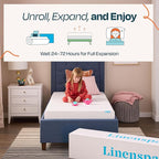 Linenspa 5 Inch Gel Infused Memory Foam Mattress - Twin XL Size - Firm - Low Profile Bed - Mattress in a Box - Youth or Kids Bed, Guest Bedroom - Pressure Relieving and Breathable - CertiPur Certified
