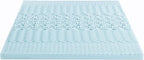 Mellow 3 Inch 5-Zone Memory Foam Mattress Topper, Cooling Gel Infusion, Dorm Essentials, Full Blue
