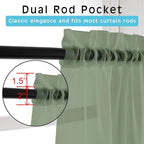 OWENIE Sheer Curtains, Sage Green Sheer Curtains 63 inch Length 2 Panels Set, Rod Pocket Voile Fimly Sheer Drapes for Living Room/Bedroom, 2pcs, Each 42" W x 63" L
