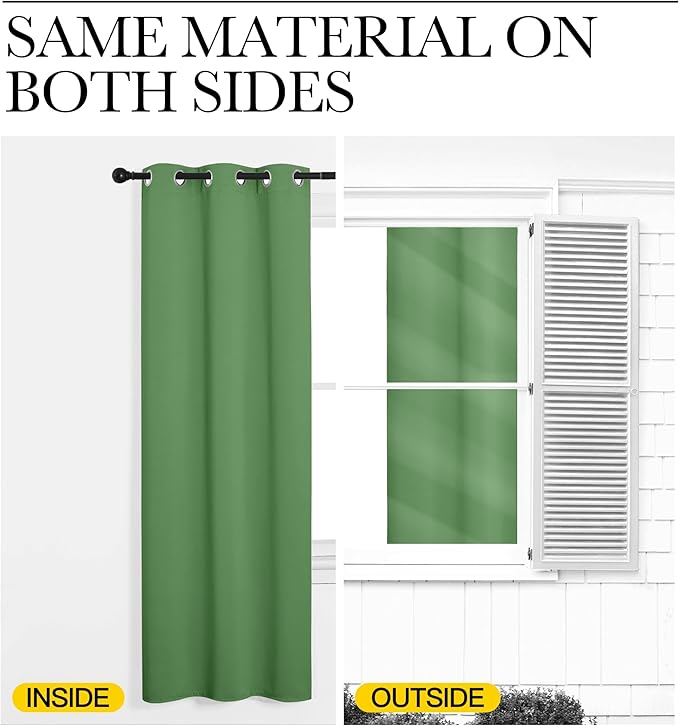 NICETOWN Froest Green Blackout Curtains 102 inches Length for Living Room, 2 Panels, 55" Wide, Thermal Insulated Long Drapes for Large Window