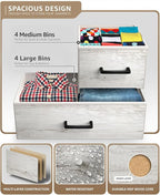 Sorbus Dresser with 8 Faux Wood Drawers - Chest Organizer Unit with Steel Frame Wood Top & Handle Easy Pull Fabric Bins for Clothes - Large Storage Furniture for Bedroom Hallway, Living Room & Closet